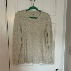 J. Crew Factory Cream Crew Neck Sweater Soft Knit